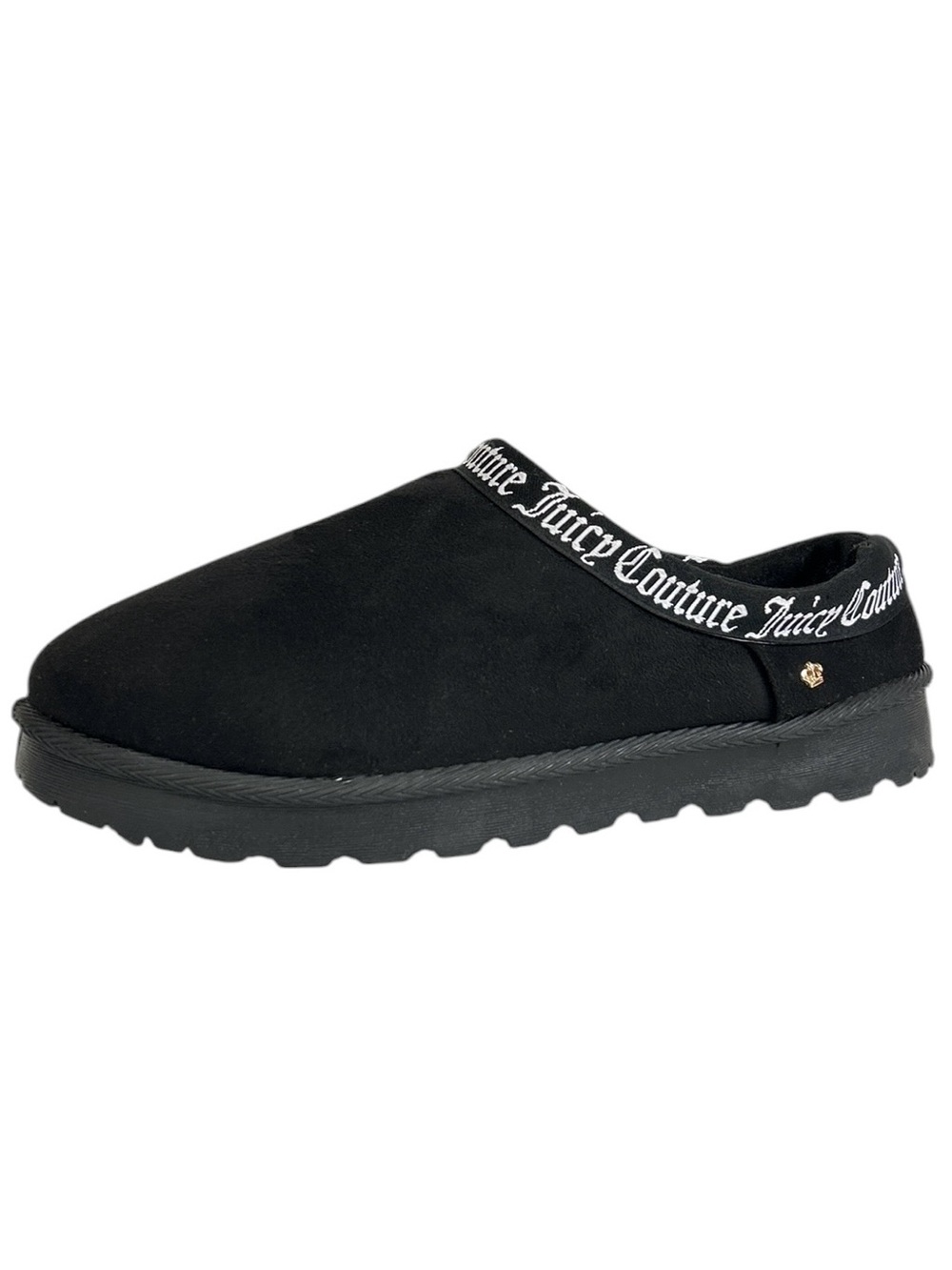 Juicy Couture Oney Slippers Women’s 9.5/10.5 Black Closed Toe Microsuede Mule